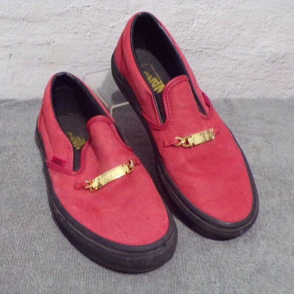 Van's Velvet Red Loafer Size Wm 8.5 Men 7 - Picture 1 of 2